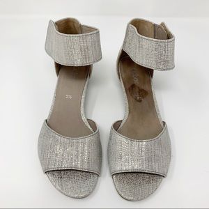 Gabor - Silver Metallic Ankle Strap Sandal, UK 5.5